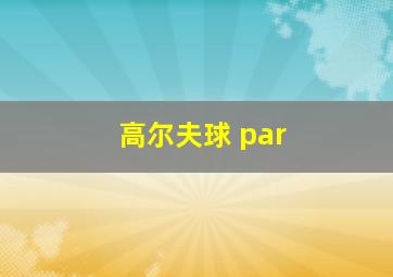 高尔夫球 par